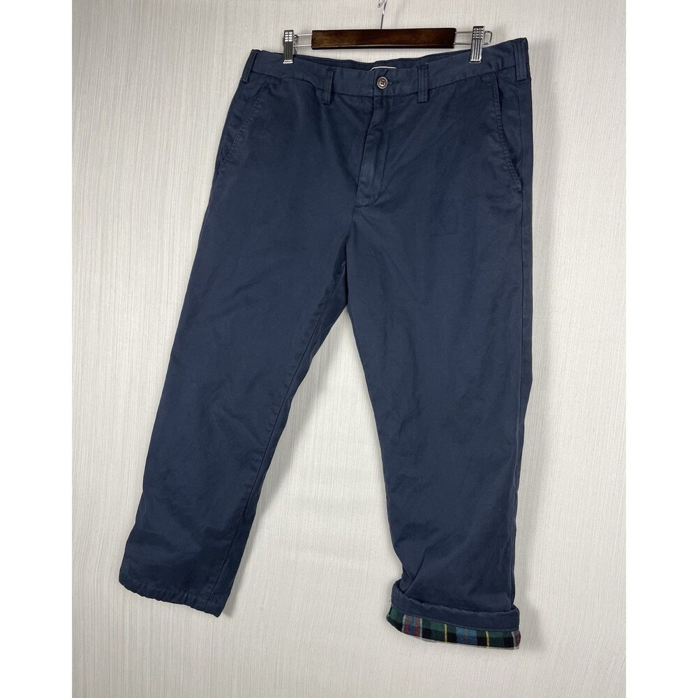 Lands End Flannel Lined Chino Traditional‎ Fit 36x27 GUC Heritage Prep Cabincore